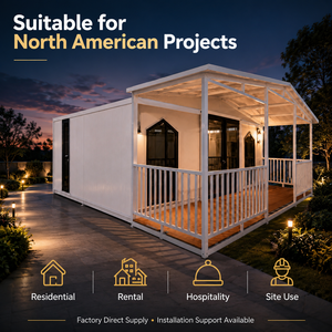 Casa Contenedor Prefabricada Moderna con Estructura de Acero y Porche para Alquiler Residencial o Uso en Sitios de Hostelería - Product Image 1