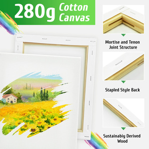 Lienzo estirado <span class=keywords><strong>para</strong></span> <span class=keywords><strong>pintar</strong></span>, lienzo de arte grande en blanco de algodón sin ácido imprimado, marco de lienzo de pintura <span class=keywords><strong>para</strong></span> pintura al óleo y acrílica - Product Image 4