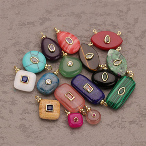 Mặt Dây Đá Tự Nhiên Pha Trộn, Pha Lê Thạch Anh, Bùa Hộ Mệnh Chakra Dùng Làm Trang Sức Tự Làm - Product Image 3