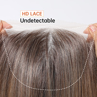 Perruque Lace Frontal Synthétique HD 13x6, Cheveux Synthétiques, Partie Moyenne, Longue Ligne Droite, 26 Pouces, Brun Clair, Dégradé, Mode Européenne