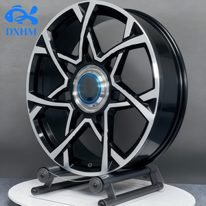 Rines Dub Floaters Nuevos, Pulidos, Forjados, de Aleación Negra Brillante, 18x8.5J 5x114.3 +<span class=keywords><strong>35</strong></span> CB73.1 5 Birlos, Diseño Geométrico de Radios Divididos - Product Image 4