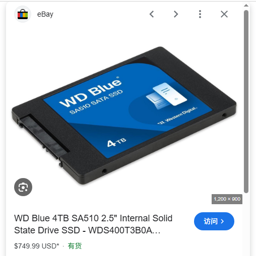 Original for WD Blue SA510 WDS400T3B0A-00C7K0 4TB SATA Consumer SSD