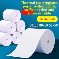 Papel Térmico para Recibos Wan Liang Blanco, 32 Rollos, Modelo 8080, 80x80mm, Capa Única, 45m de Longitud, para Cocina/Caja Registradora/Oficina