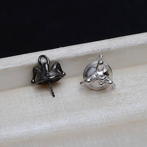 Pendentif en argent S925 en forme de chapeau d'elfe baroque, perle polyvalente, base creuse, accessoire de chapeau de clown DIY, composants de bijoux - 4115 - Product Image 2