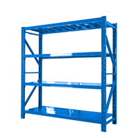 Étagères en acier fini électrostatique, blanc et bleu, modulables et réglables, pour entrepôt, garage, maison
