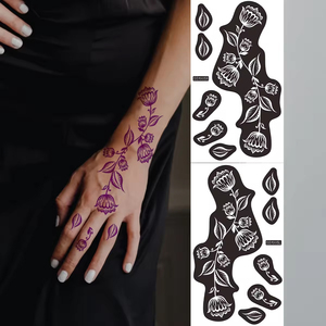 Ingrosso Stencil tatuaggio henné henné marrone dipinto a mano nuovo tatuaggio temporaneo temporaneo finto tatuaggio temporaneo - Product Image 5