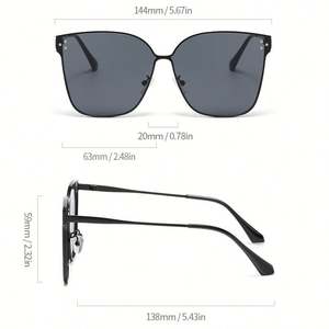 Gafas de Sol Cat Eye con Logotipo Personalizado, Degradado de Moda 2025, Protección UV400, Montura Grande Cuadrada de Aleación para Hombre y Mujer - Product Image 6