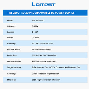 Fuente de Alimentación Programable de Alta Potencia 0-500V 0-15A 3KW con Bajo Ruido de Ondulación y 93% de Eficiencia - Product Image 4