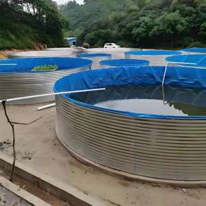 Grande usine de réservoirs d'eau de ferme de poissons en tôle galvanisée haute densité pour l'extérieur personnalisée équipement d'aquaculture étang toile poissons - Product Image 2