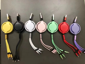 Tùy Chỉnh 3-Trong-1 Nhanh Chóng Sạc Có Thể Thu Vào Xe Sạc & Cáp Dữ Liệu Mới Cross-Biên Giới Loại C Điện Thoại Di Động Phụ Kiện TPE Áo Khoác - Product Image 6