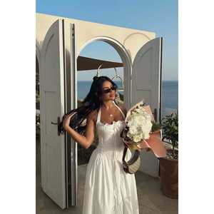 Robe midi blanche Corfu, élégante tenue de plage - Product Image 4