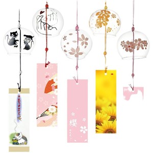 Carillon éolien en verre borosilicate de style japonais, motif fleur de cerisier, ornement suspendu, cadeau d'anniversaire, vente en gros usine - Product Image 5