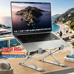 Supporto per Laptop in Alluminio con 16 Angoli Regolabili, Capacità di Carico 8 Kg, Rialzo Pieghevole per Notebook fino a 17 Pollici - Product Image 4