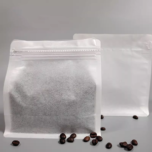 ถุงบรรจุเมล็ดกาแฟด้านล่างแบนย่อยสลายได้ถุงผ้าฝ้ายสีขาวย่อยสลายได้พิมพ์โลโก้แบบตั้งได้ - Product Image 3