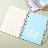 Carnet spirale B5, 124 feuilles, 80 g/m², couverture PP, séparateurs à sangle, Best Wishes Gradient, 4 motifs, papeterie étudiante, vente en gros