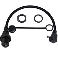 Micro USB en ángulo de 90 grados, USB 3,1 tipo C hembra, Cable de extensión de montaje en Panel empotrado AUX, carga 5A para ordenador de motocicleta y coche
