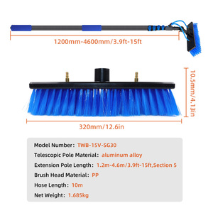 Wholesale High Reach 4.6m Telescopic <b>Window</b> Washing Cleaning System Solar Panel Cleaning Kit Aluminum Water Fed Pole - Product Image 5