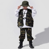 Pantalon cargo pour filles et garçons, tenue hip hop camouflage tactique surdimensionnée, pour enfants et adolescents, costume de danse jazz, vêtements de rue