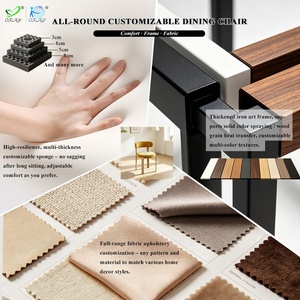 Silla de Comedor OKAY de Estilo Nórdico, Lujosa, para Hogar o <span class=keywords><strong>Restaurante</strong></span>, con Respaldo Curvo Tapizado, Moderna, Minimalista, de Madera Maciza y Tela - Product Image 2