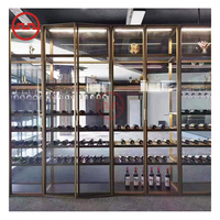 Portes d'armoire personnalisées à cadre en aluminium fin Caractéristiques imperméables minimalistes à bas prix pour portes en verre de garde-robe de cuisine