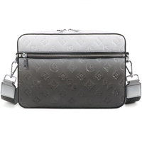 Bolso Bandolera de Cuero para Hombre, Estilo Cuadrado, de Piel Sintética, con Cierre de Cremallera y Protección RFID, Diseño Moderno