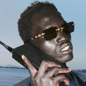 Lmamba 98201 Gafas de Sol Clásicas Retro con Logotipo Personalizado al por Mayor, Gafas de Sol para Hombre de Alta Calidad sin Montura con Degradado Azul Colorido 2024 - Product Image 2