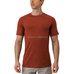 T-Shirt Casual da Uomo in <span class=keywords><strong>Lana</strong></span> <span class=keywords><strong>Merino</strong></span> con Collo a O Personalizzata dalla Fabbrica Solarwool - Product Image 1
