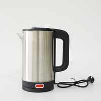 Bouilloire électrique sans fil 1500W 1,8L en gros avec arrêt automatique, base rotative à 360 degrés, acier inoxydable, usine