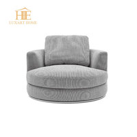 Canapé de villa moderne, fauteuil pivotant incurvé, nouveau design, meubles de salon en bois, ensembles de canapés modulaires en tissu