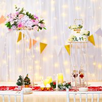 Centres de table rectangulaires en acrylique transparent pour support de fleurs et décorations de mariage
