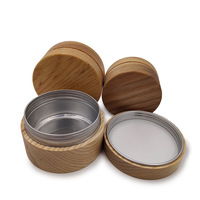 Frascos Cosméticos Ecológicos de Madera de Haya con Interior de Aluminio, 30 ml, 50 ml, 100 ml, Recipientes de Almacenamiento de Cera para el Cabello, Frascos para Velas
