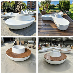Duke Outdoor Fiberglass <b>Tree</b> Pit Seating GRC Concrete <b>Bench</b> Patio <b>Bench</b> Durable Landscape Leisure <b>Seat</b> - Product Image 4