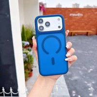 Coque de téléphone mate antichoc en acrylique magnétique avec bouton de caméra pour iPhone 17 Pro 18 Pro