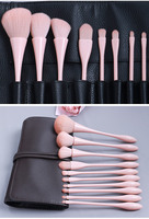 Ensemble de pinceaux de maquillage pour le visage avec logo personnalisé, 10 pièces, fibres synthétiques, manche en plastique, blush angulaire