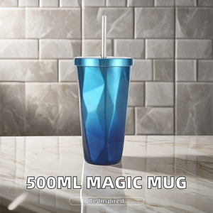 500ml thay đổi màu sắc cốc du lịch thiết kế cổ điển cốc cà phê rơm nóng đồ uống lạnh nước bia trà nhà sử dụng logo tùy chỉnh - Product Image 6