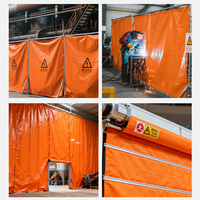 Rideau anti-feu industriel en fibre de verre enduit de PVC, tissu ignifuge 30-300 ℃   Tissu de séparation résistant à la chaleur pour atelier