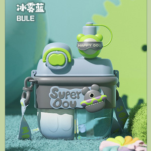 Bottiglia d'acqua portatile all'aperto per bambini dei cartoni animati Cute Kids Mother 500ml bottiglie d'acqua in plastica Sub-magazzino con cannuccia - Product Image 6