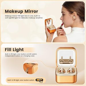 Audífonos Deportivos Inalámbricos M161 OWS con Clip para la Oreja, Estuche de Carga 2 en <span class=keywords><strong>1</strong></span>, Espejo de Maquillaje Integrado y Luz de Relleno, Audífonos Bluetooth para Mujer - Product Image 3
