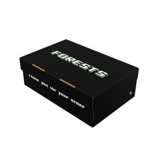 Boîtes d'emballage ondulées noires écologiques Boîtes à chaussures à couvercle rabattable personnalisées avec logo pour bottes - Product Image 1