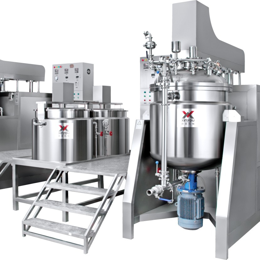 Stainless steel automatic hydraulic mixer cosmetic emulsion vacuum homogenizer