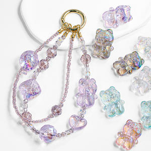 Nouvelles perles en lucite colorées en forme d'animaux irrégulière, perles libres, chaînes de téléphone portable, pendentifs pour sac, porte-clés, accessoires pour le bricolage - Product Image 1