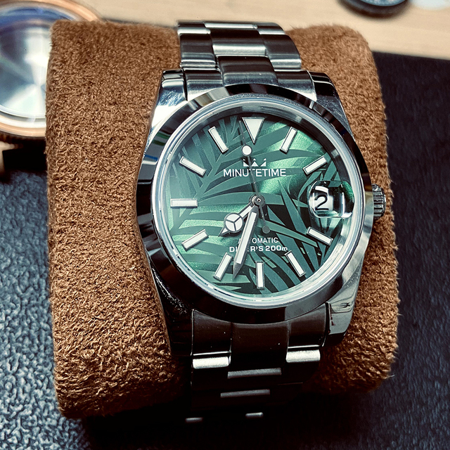 Luxury Brand Men's Watch Automatic Japan NH35 Movement Green Luminous Sapphire Glass Palm Leaf 36mm 39mm Mechanical Wristwatches