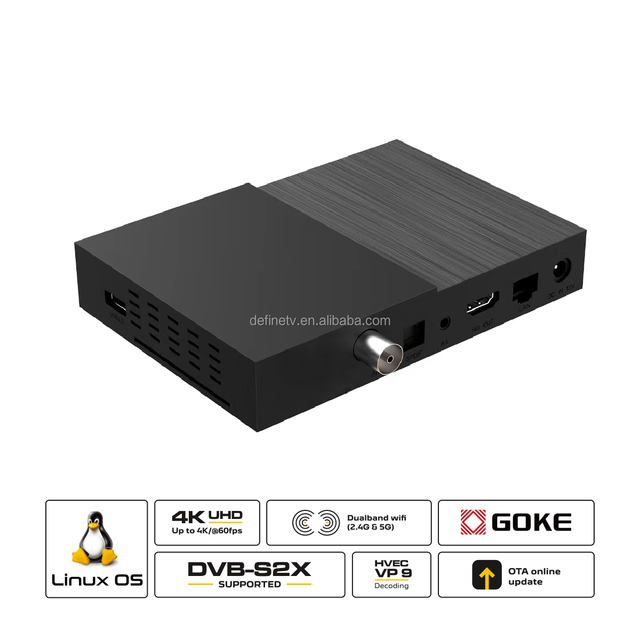 Full HD Europe Satellite TV Receiver DVB-S2 4K Digital Linux 4.9 OS Poland Set Top Box Quad-core CPU Dual Band WiFi OTA Online