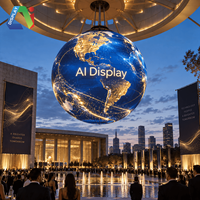 Layar LED Globe Gantung Luar Ruangan AI Display P4 P5P6 IP66 Tahan Air 8K Terlihat di Bawah Sinar Matahari Video Wall 3D untuk Acara Landmark