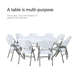 <span class=keywords><strong>Table</strong></span> ronde pliable en plastique HDPE Dia180cm <span class=keywords><strong>Table</strong></span> <span class=keywords><strong>de</strong></span> <span class=keywords><strong>jardin</strong></span> <span class=keywords><strong>de</strong></span> loisirs Vente chaude 2019 Mariage en plein air <span class=keywords><strong>Table</strong></span> ronde pour <span class=keywords><strong>10</strong></span> <span class=keywords><strong>personnes</strong></span> - Product Image 2