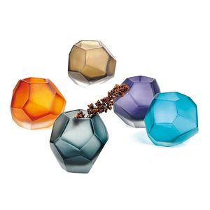 Jarrones Modernos de Vidrio para Mesa, Forma Irregular, Hechos a Mano, Brillantes, Decorativos para Exhibición Floral, Diseño Geométrico Colorido - Product Image 5