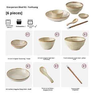 Juego de <span class=keywords><strong>Vajilla</strong></span> de Cerámica Cocida en Horno, Platos y Tazones, Juego de <span class=keywords><strong>Vajilla</strong></span> de Alta Calidad para Uso en el Hogar y Restaurantes - Product Image 6