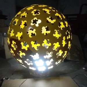 Stainless Steel Hollow Sphere <b>Landscape</b> Light Ball With Leaf Pattern Outdoor Decorative <b>Lighting</b> - Product Image 4