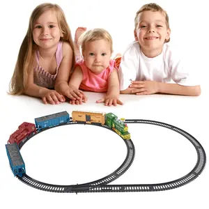 376Cm Kinderen Classic Rail Trein Speelgoed Diy Car Track Speelgoed Kids Slot Speelgoed Trein Met Muziek Licht