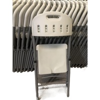 Chaise pliante en plastique HDPE blanc pour l'extérieur, chaise de camping pliable, chaise de jardin en plastique moulé bon marché avec structure métallique